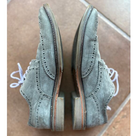 Kurt Geiger London Mens Gray Leather Wing Tip Dress Shoes size 42 US size 9 - Picture 13 of 16